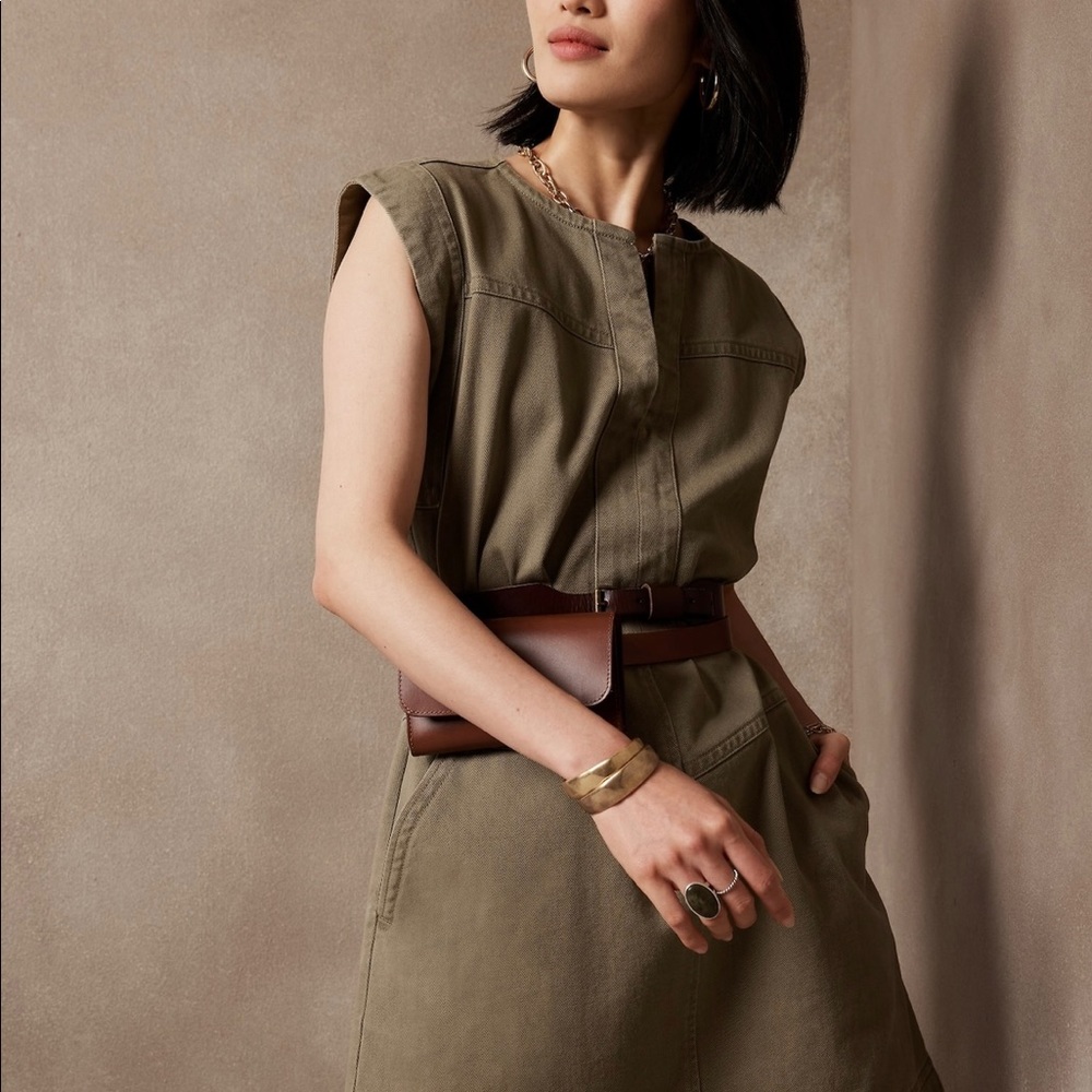 Banana Republic dress size large NWT olive green
